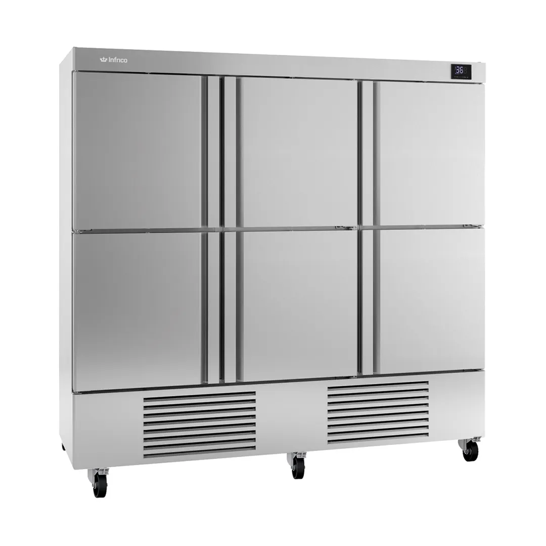 Infrico USA IRR-AN67_6 67" 3-Solid Door Reach-In Refrigerator, 67 cu. ft., Bottom Mounted