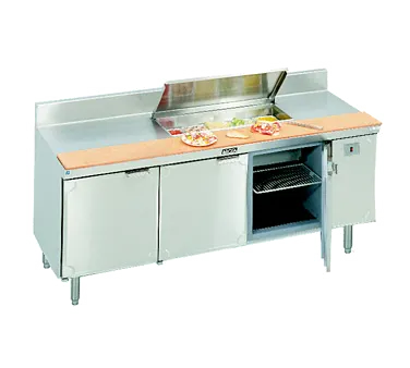 La Rosa Refrigeration L-13172-28 72" 3-Door Sandwich and Salad Prep Table, 10 Pans, Stainless Steel