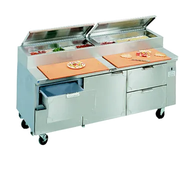 La Rosa L-15196-28 96" 4-Door Refrigerated Pizza Prep Table, 13 Pans