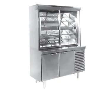 La Rosa L-30162-28 Refrigerated Painted Freestanding, 62" x 28", Stainless Mirror‑Back, 4 Shelves