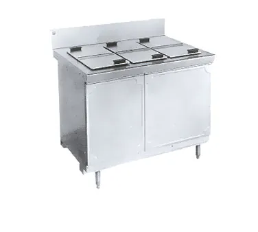 La Rosa Refrigeration L-41154-32 Dipping Cabinet 54"Lx32"D 8H 4Lids 16 3-Gal Stl Cans 8" Legs 115V