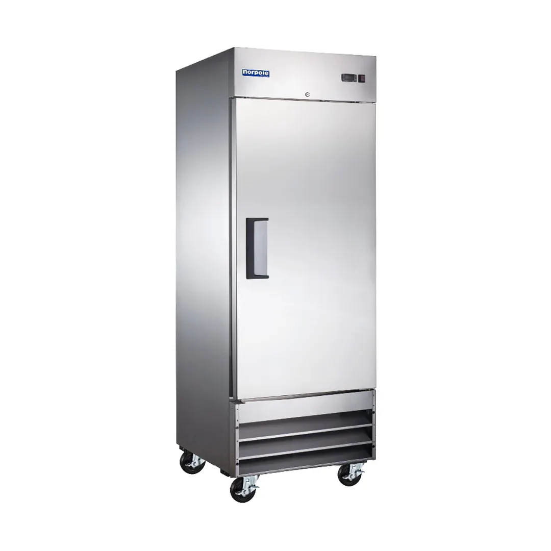 Norpole NE1R 1-Solid Door Reach-In Refrigerator, 23 cu. ft., Bottom Mounted Refrigeration, 1/3 HP