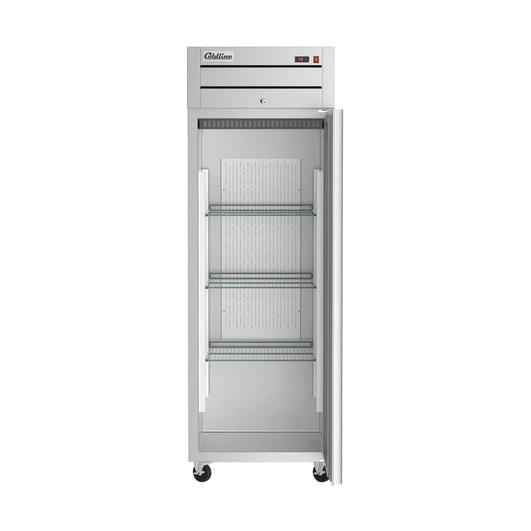 Coldline C-1RR-TM 29" 1-Solid Door Reach-In Refrigerator, 21.68 cu. ft., Top Mounted