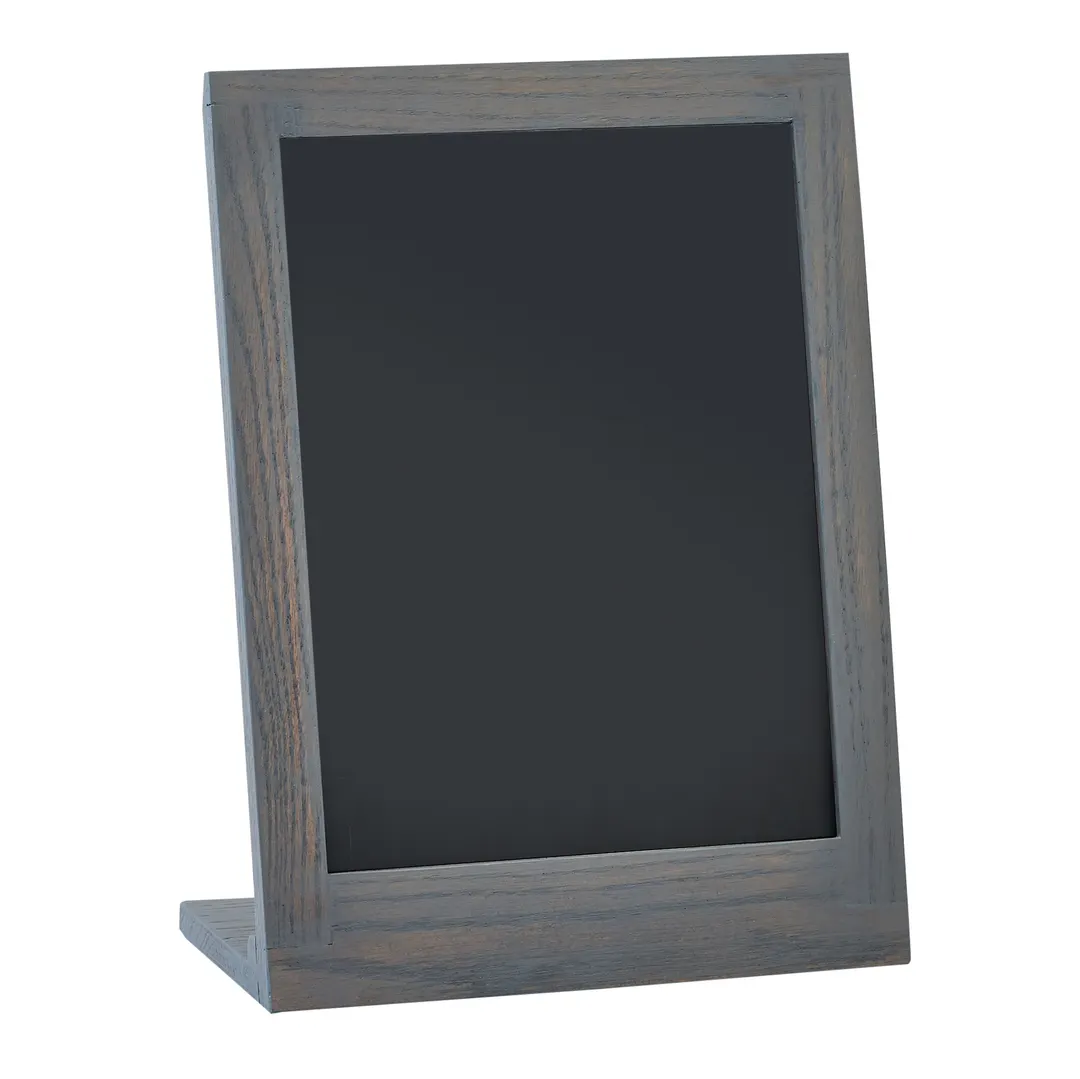 Cal-Mil 3818-811-83 Chalkboard Sign, 9"W x 4"D x 11"H OAL, 8"W x 11"H Writing Surface Oak Wood Gray