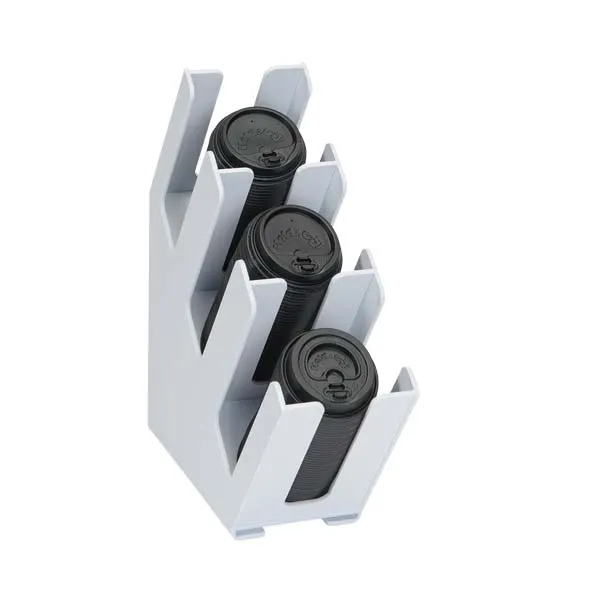 Dispense-Rite LID-3WT Cup & Lid Organizer, 3 Sections, 16-1/2" H x 5-1/4" W x 17" D, White