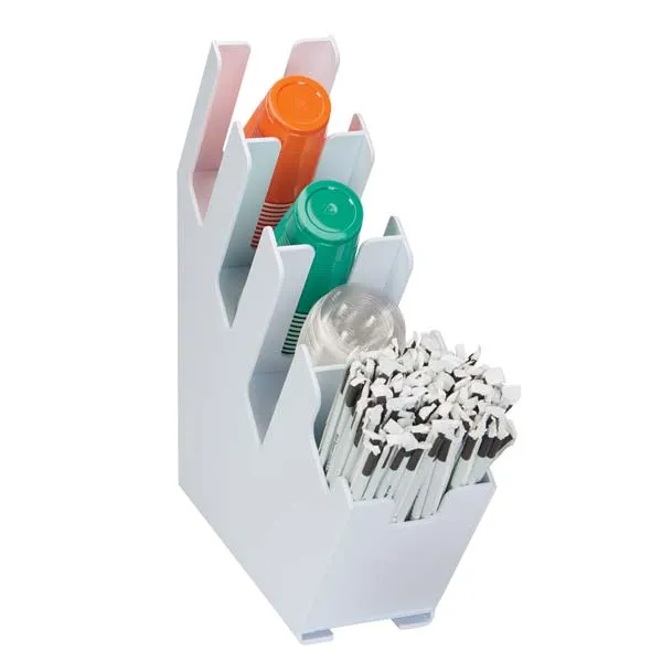 Dispense-Rite LID-4WT-WS Lid & Straw Organizer, Four Sections, 19-7/8"H x 5-14"W x 20-3/4"D, White