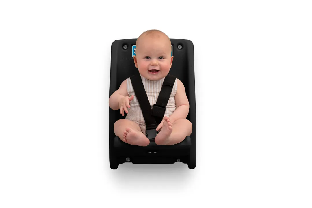 Koala KB102-02 Fold-Up Wall-Mounted Baby Changing Seat, Black HDPE with Microban, Straps - 1/Each