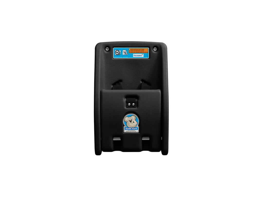 Koala KB102-02 Fold-Up Wall-Mounted Baby Changing Seat, Black HDPE with Microban, Straps - 1/Each