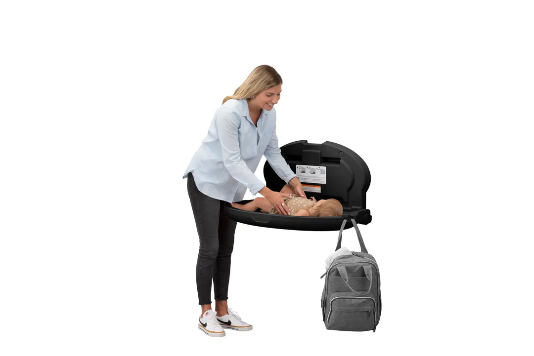 Koala KB208-02 Baby Changing Station, 34" W x 21" H x 4" D, Gas Spring, ASTM & ADA Compliant, Black