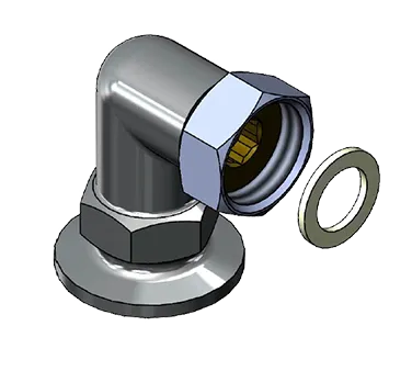 T&S Brass 00WW Flange, 90° inlet, low-lead