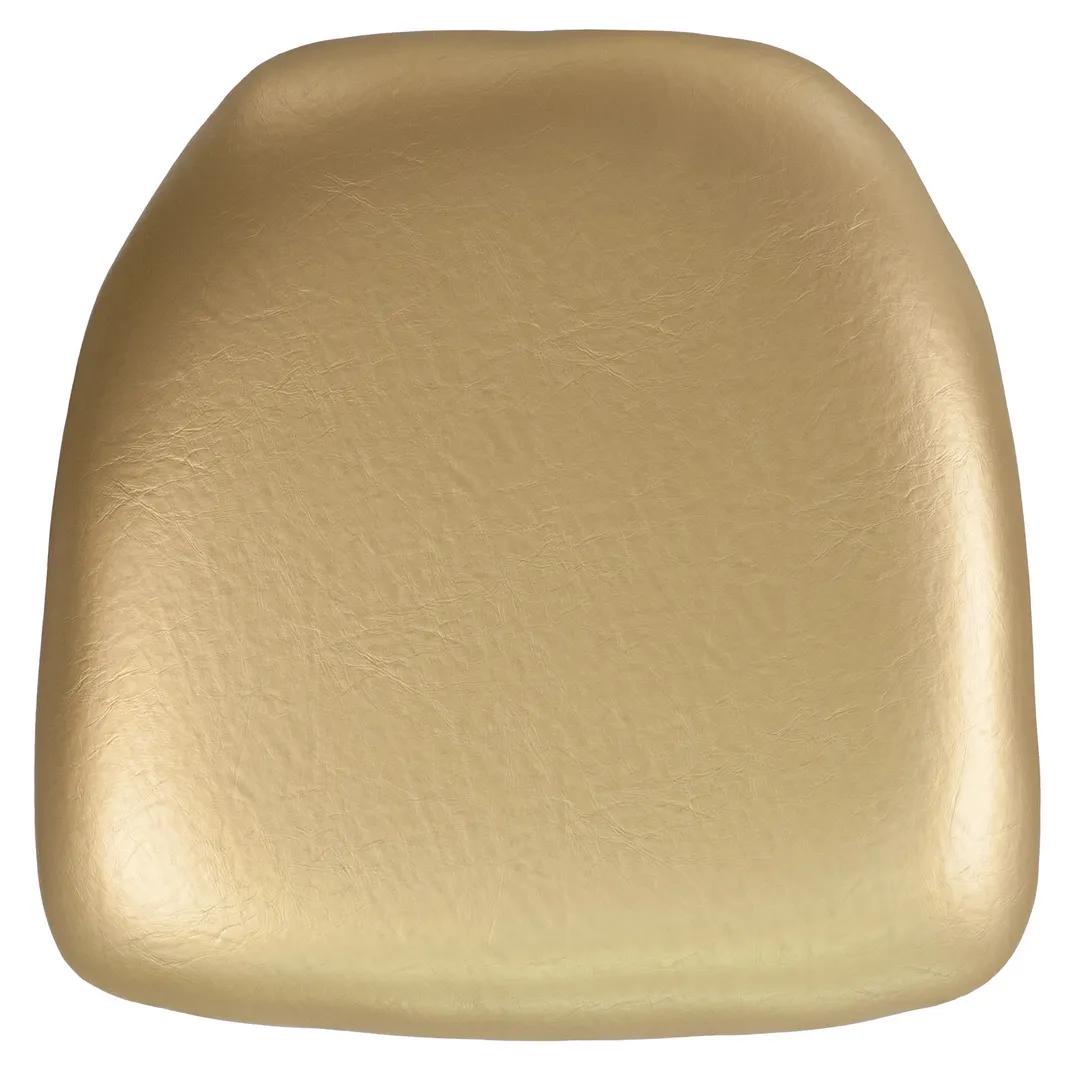 Flash Furniture BH-GOLD-HARD-VYL-GG 15.5x15.5x2 Vinyl Chair Cushion, Gold, 2 Thick CA117 Fire Retardant Foam