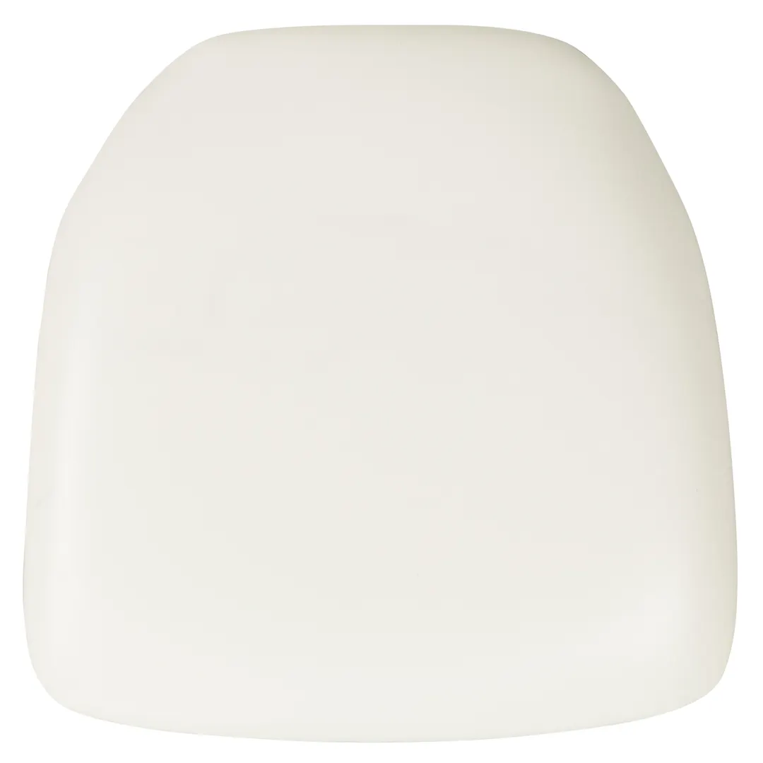 Flash Furniture BH-WH-HARD-VYL-GG Chiavari Chair Cushion, 15.5"W x 15.5"D x 2"H, White Vinyl, Fire Retardant Foam