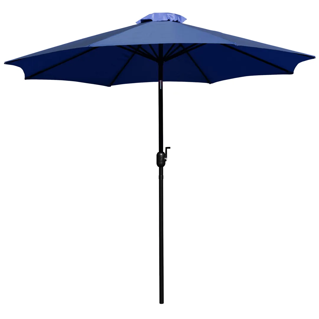 Flash Furniture GM-402003-NVY-GG 9ft Navy Blue Round Patio Umbrella, 1.5in Aluminum Pole, Crank Lift, Tilt