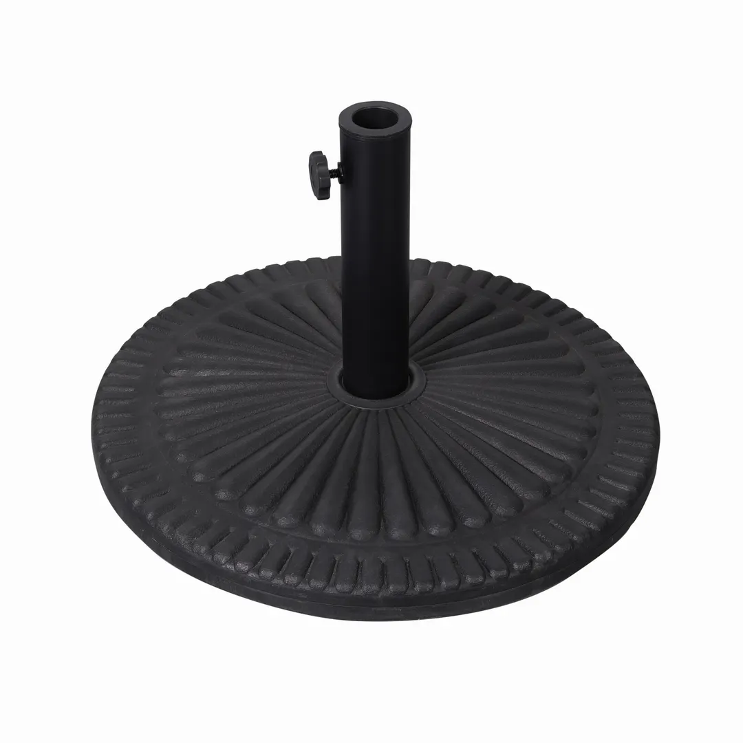 Flash Furniture GM-WL-B49014A-BK-GG Kona Patio Umbrella Base, 19.25in dia., Black, Cement Foundation, Powder Coated Steel