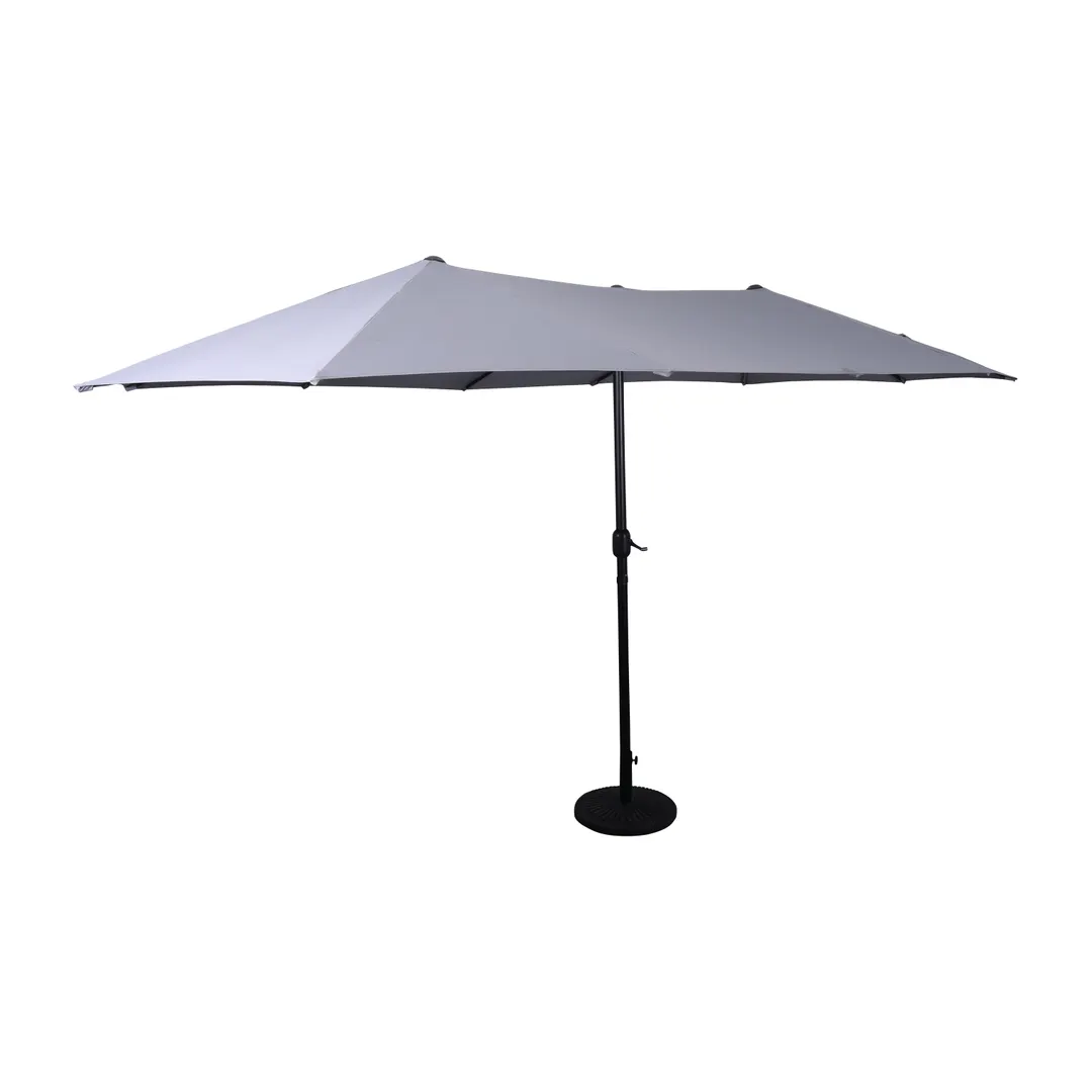 Flash Furniture GM-WL-UU021-GRY-GG 15ft Triple Head Rectangular Patio Umbrella, 2in Steel Pole, Gray