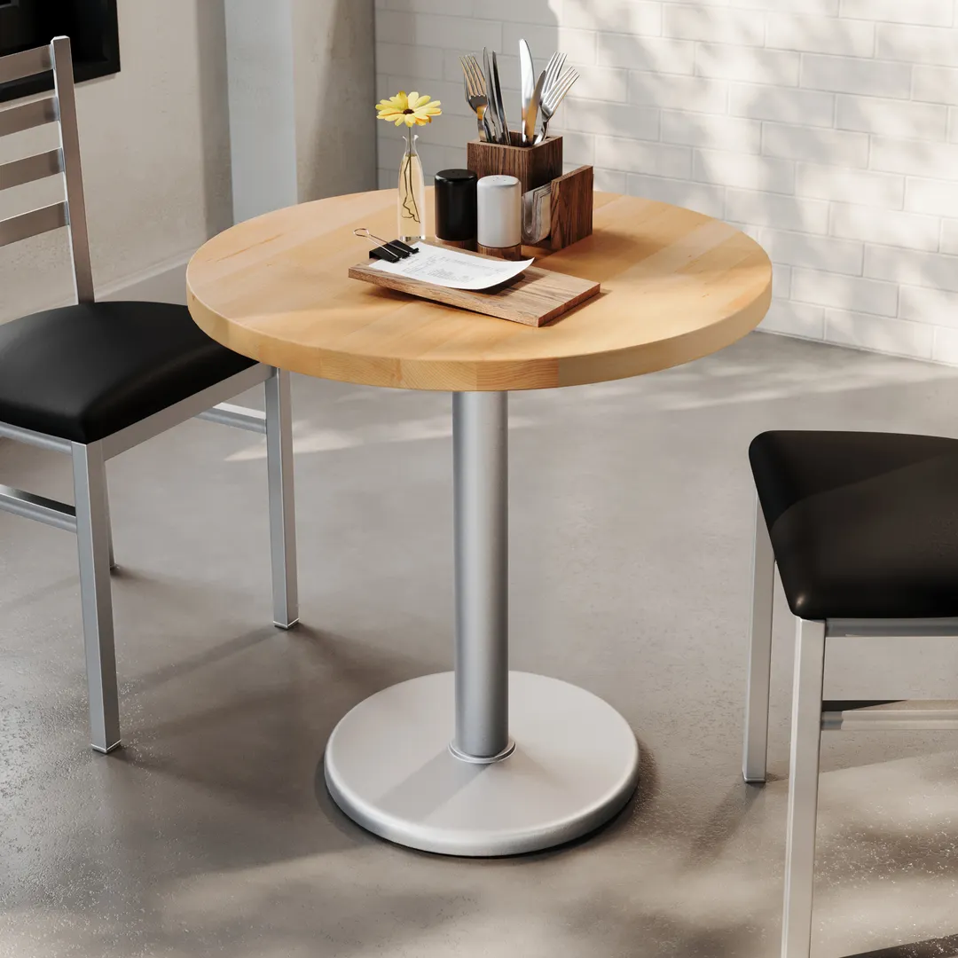 Flash Furniture GSF-RD30-NAT-TR18S-GG 30" Round Beech Wood Table Top, Natural Finish, 29-1/2"H