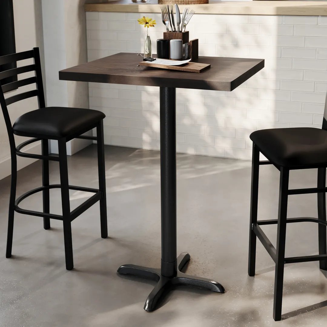 Flash Furniture GSF-REC2430-DKBRN-T2222B-GG 24x30 Rectangular Beech Wood Butcher Block Table Top, Dark Brown, Solid Wood Construction