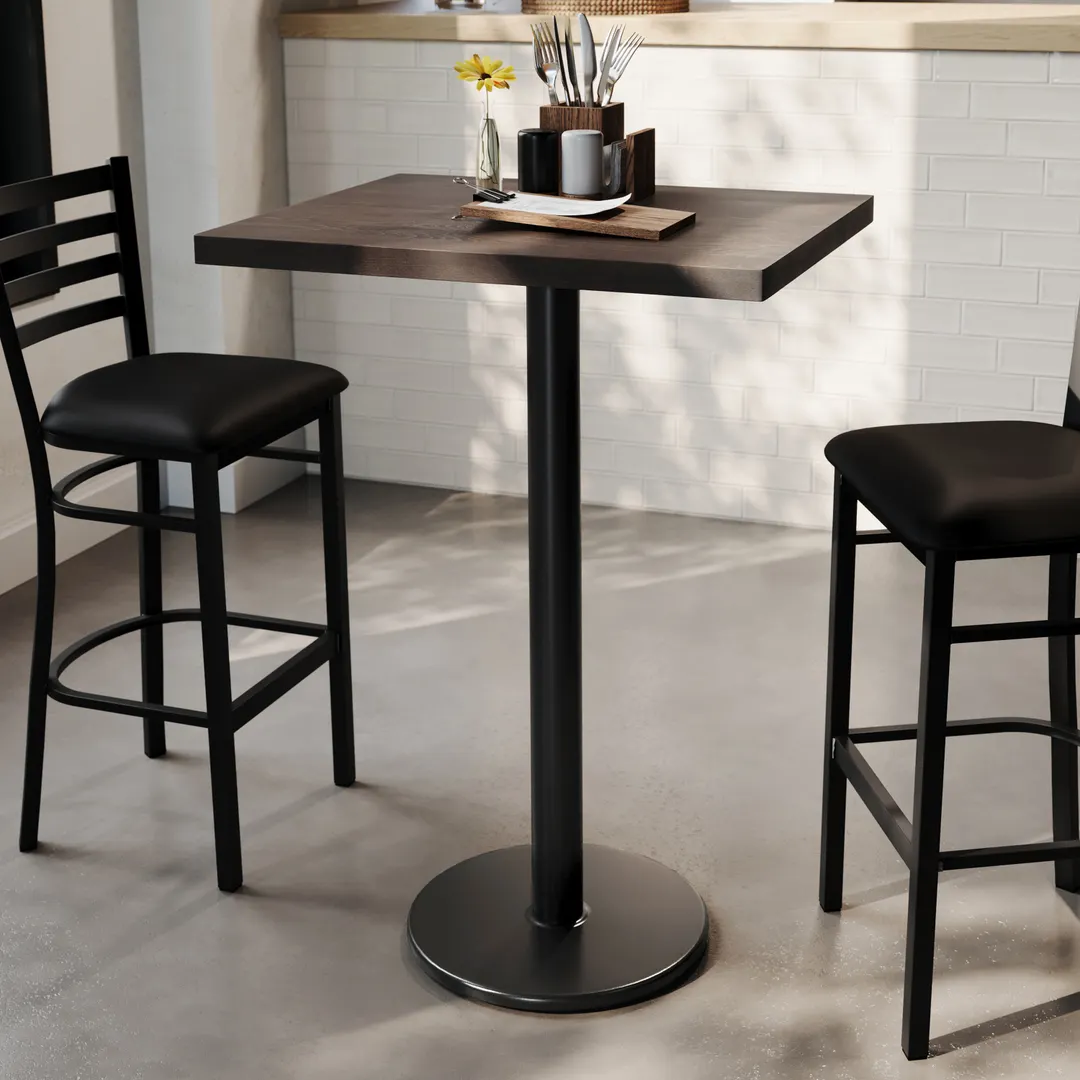 Flash Furniture GSF-REC2430-DKBRN-TR18B-GG 24x30 Rectangular Butcher Block Wood Table Top, Dark Brown, 18 Bar Height