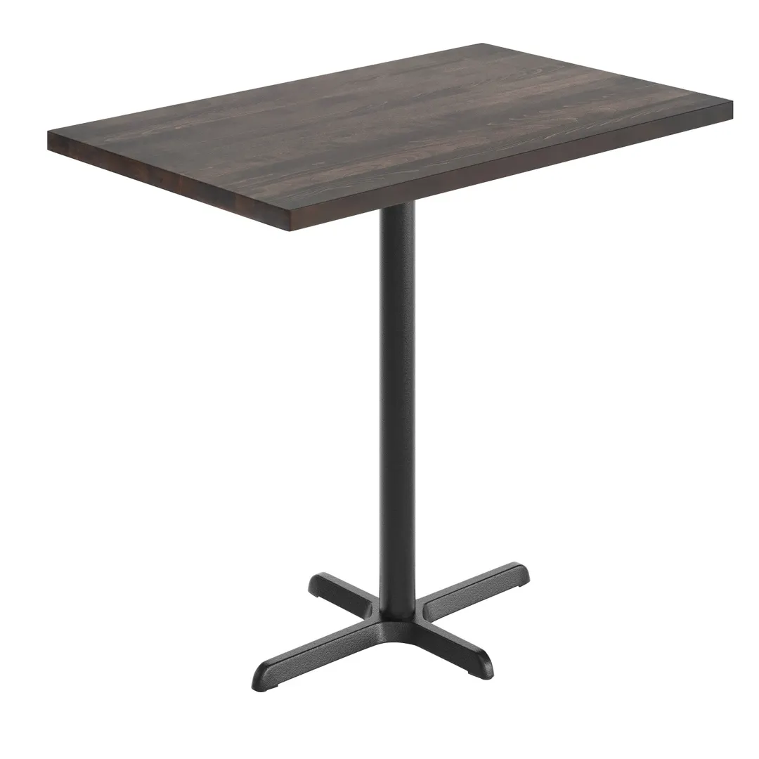 Flash Furniture GSF-REC3048-DKBRN-T2230B-GG 30x48 Rectangular Butcher Block Wood Table Top, Dark Brown, 42H