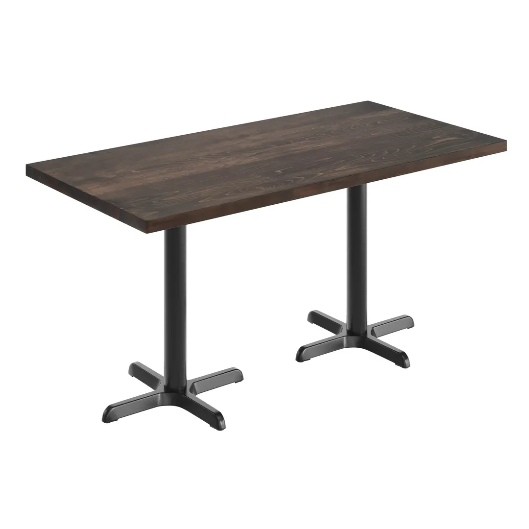 Flash Furniture GSF-REC3060-DKBRN-T2222-GG 30x60 Rectangular Beech Wood Butcher Block Table Top, Black X-Base, 29.5H