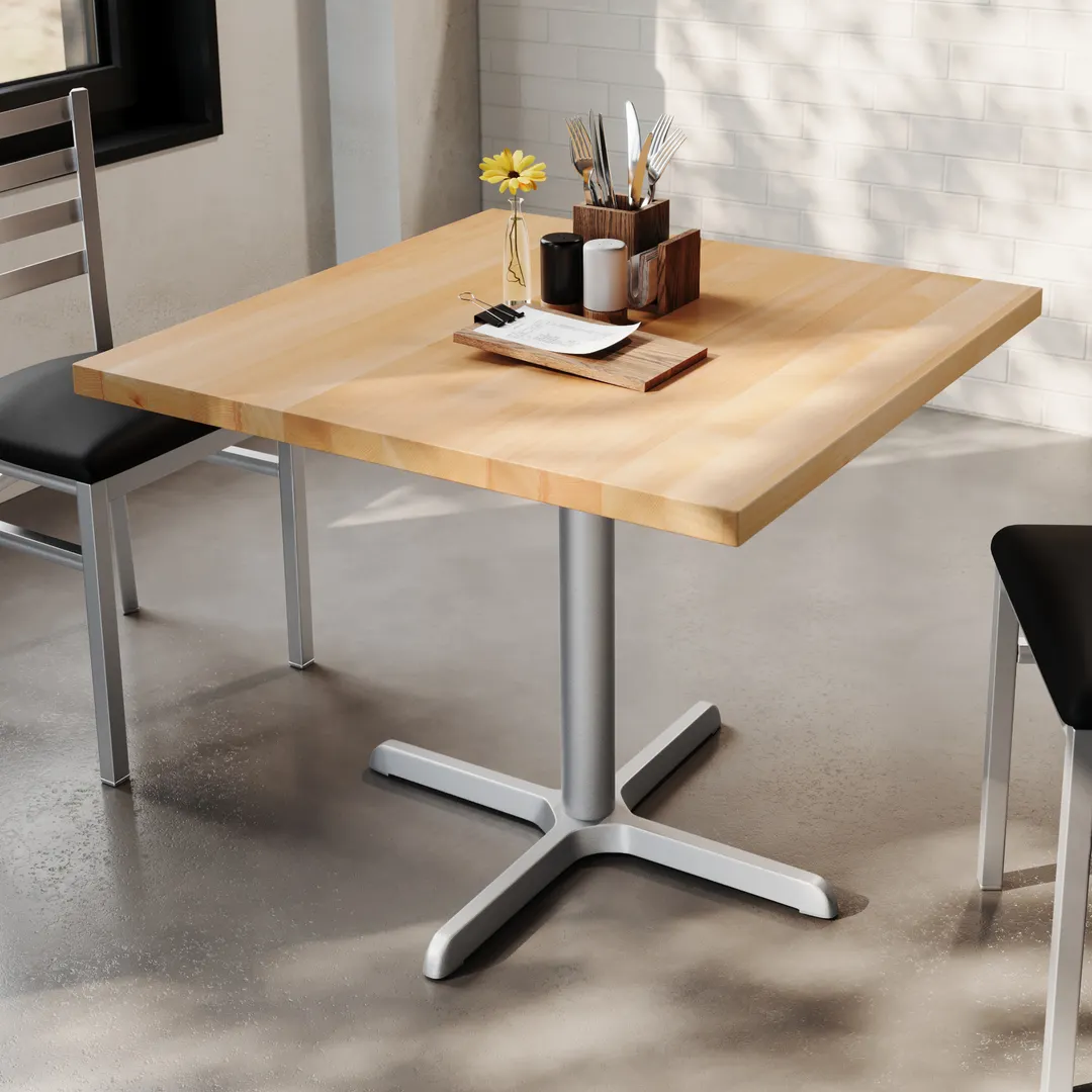 Flash Furniture GSF-SQ36-NAT-T3030S-GG 36x36 Square Butcher Block Wood Table Top, Beech Wood, Dark Brown Finish