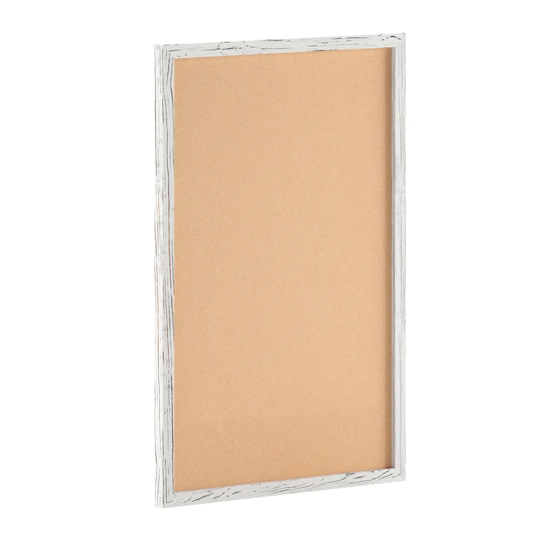 Flash Furniture HGWA-CK-24X36-WHTWSH-GG Whitewashed Wall Mount Cork Board, 24" x 36", Push Pins