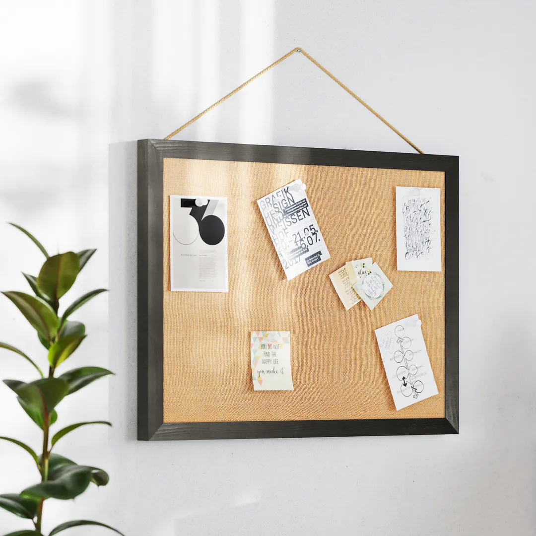 Flash Furniture HGWA-LINEN-18X24-BLK-GG Mount Linen Menu Board, 18" x 24", Black, Wood Push Pins