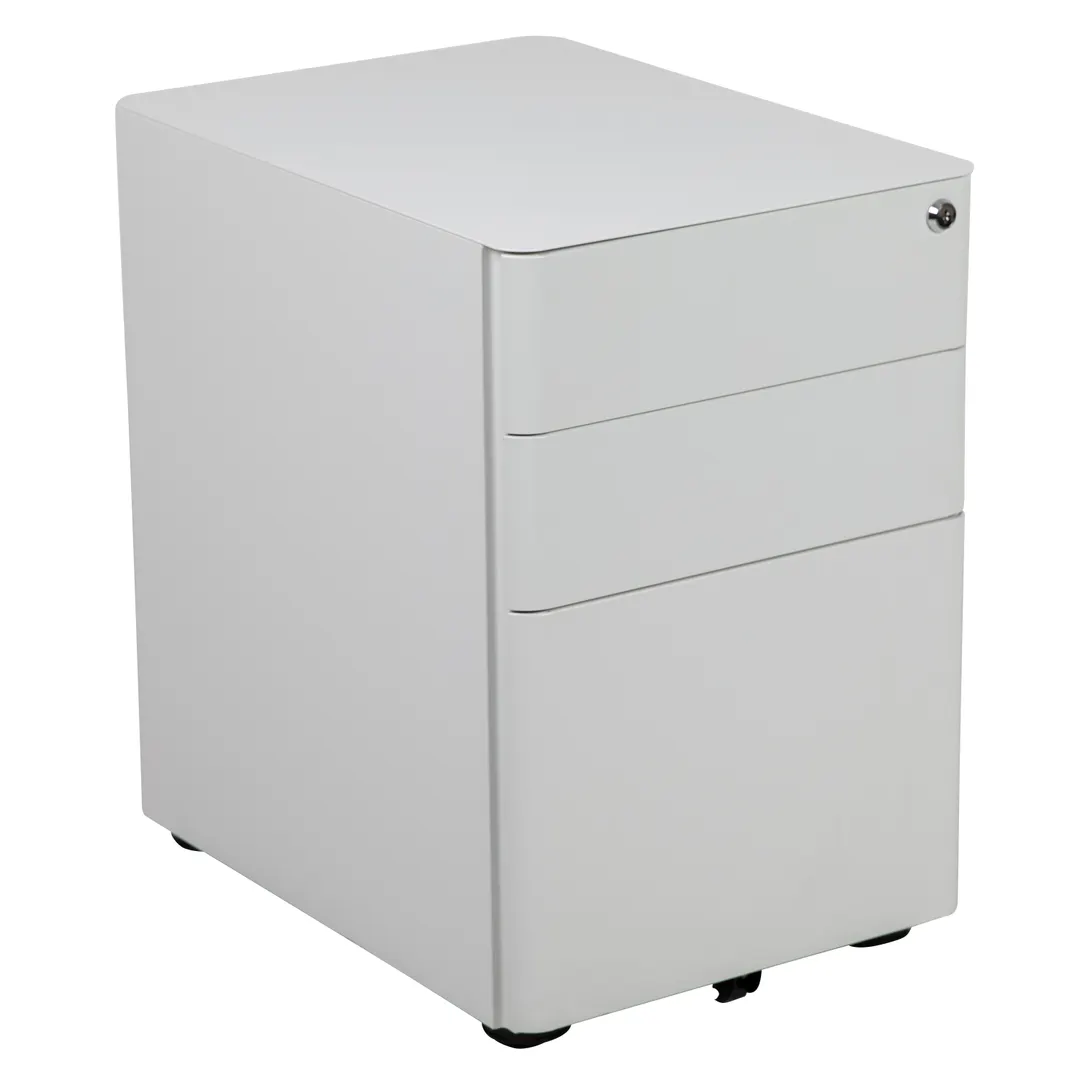 Flash Furniture HZ-CHPL-01-W-GG Mobile Drawer Cabinet
