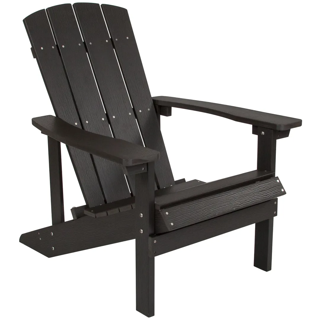 Flash Furniture JJ-C14501-SLT-GG Adirondack Chair, 350 lb. Capacity, Weather-Resistant Polystyrene, Slate Gray
