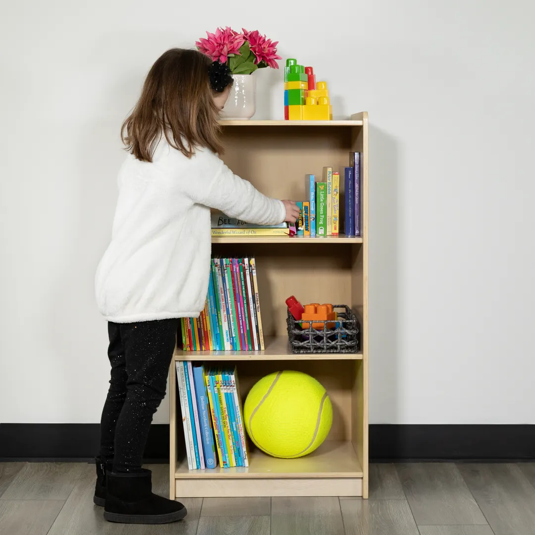 Flash Furniture MK-STRG001-GG Hercules 3 Section Wooden School Classroom Storage Cabinet, 36H, Kid Friendly