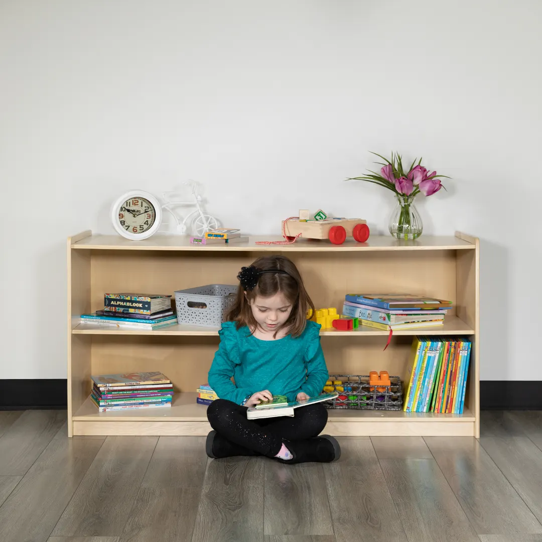 Flash Furniture MK-STRG005-GG Hercules Wooden 2 Section School Classroom Storage Cabinet, 24H x 48L, Kid Friendly