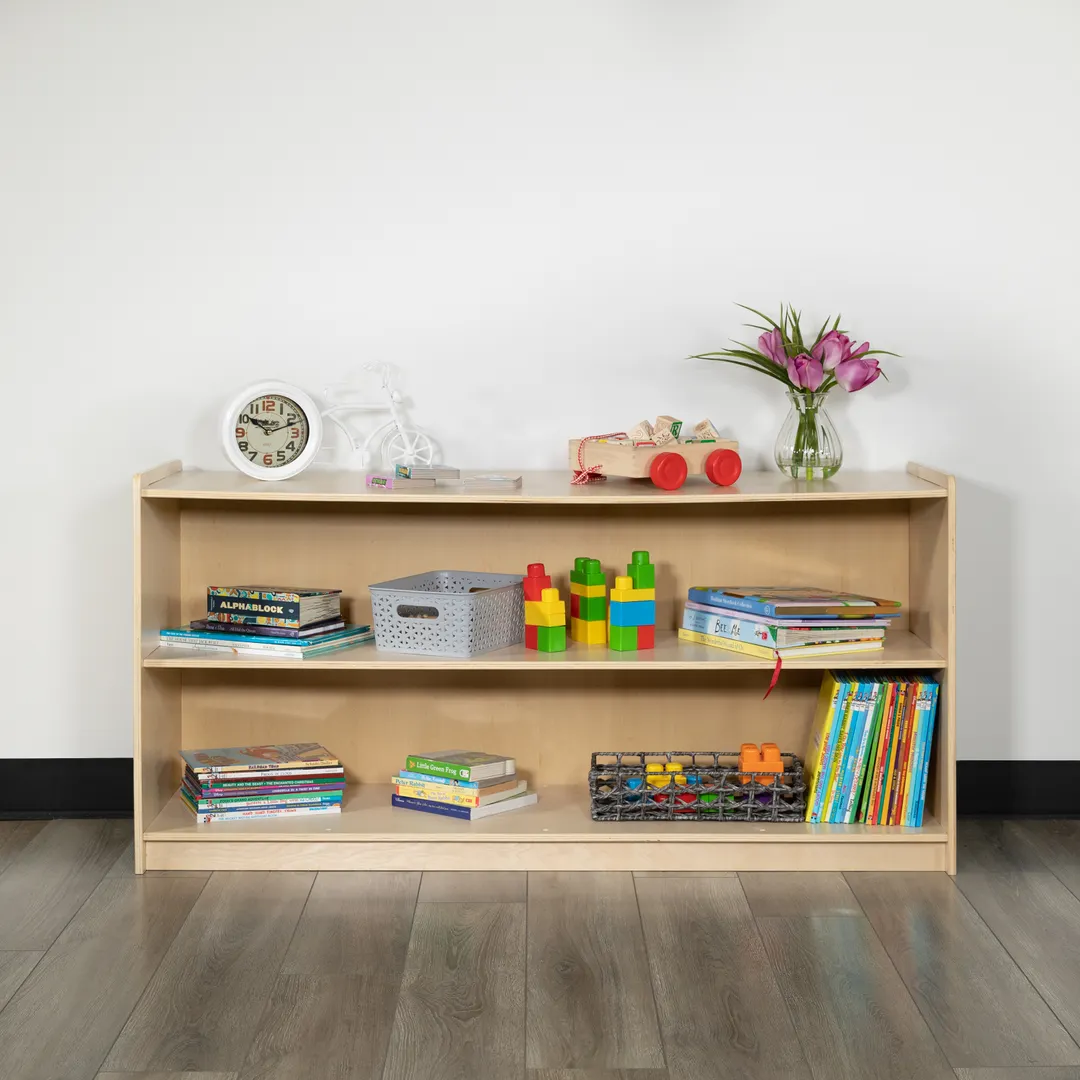 Flash Furniture MK-STRG005-GG Hercules Wooden 2 Section School Classroom Storage Cabinet, 24H x 48L, Kid Friendly