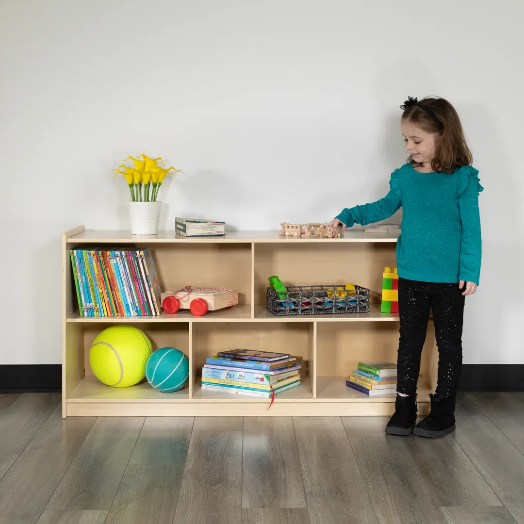 Flash Furniture MK-STRG006-GG Hercules Wooden 5 Section Classroom Storage Cabinet, 24H x 48L, Kid Friendly