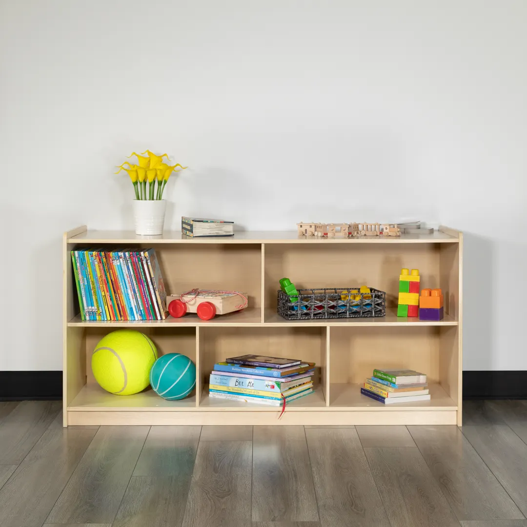 Flash Furniture MK-STRG006-GG Hercules Wooden 5 Section Classroom Storage Cabinet, 24H x 48L, Kid Friendly