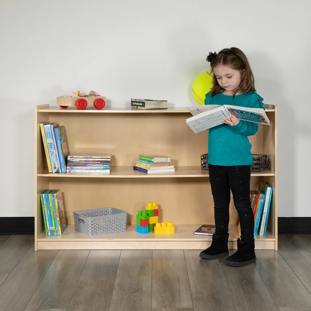 Flash Furniture MK-STRG007-GG Hercules Wooden 2 Section School Classroom Storage Cabinet, 30H x 48L, Kid Friendly