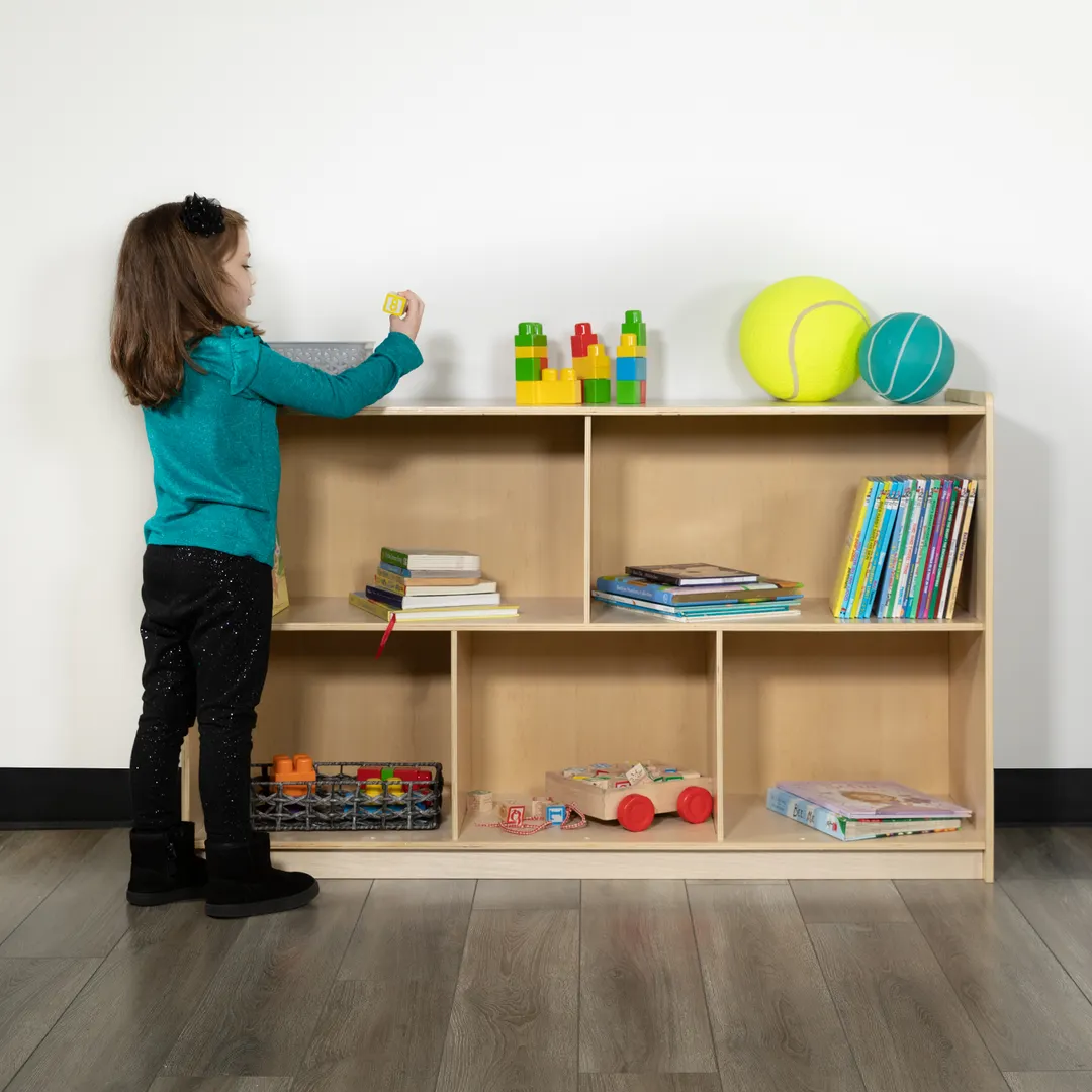 Flash Furniture MK-STRG008-GG Hercules Wooden 5 Section Classroom Storage Cabinet, 30H x 48L, Kid Friendly