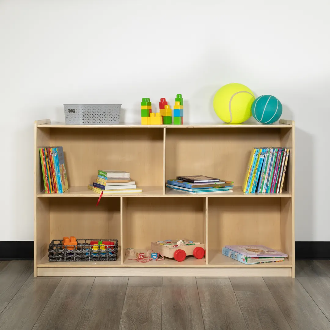 Flash Furniture MK-STRG008-GG Hercules Wooden 5 Section Classroom Storage Cabinet, 30H x 48L, Kid Friendly