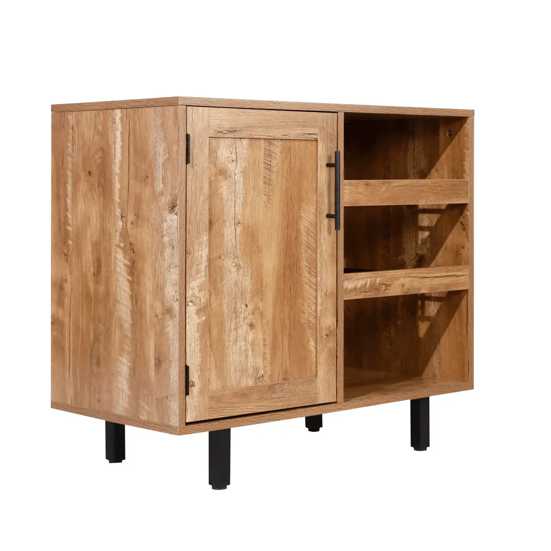 Flash Furniture NAN-F-HY-B23113-LTBRN-GG Elmont Classic Bar Cabinet, Shaker Style Single Door, Light Brown Finish