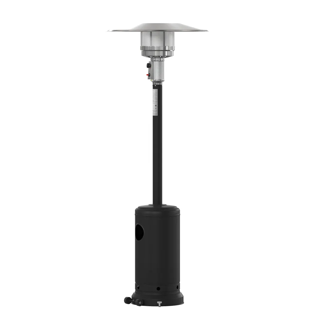 Flash Furniture NAN-HSS-AGH-BK-GG Sol Patio Outdoor Propane Heater, 7.5ft tall, 42000 BTU, Stainless Steel, Black