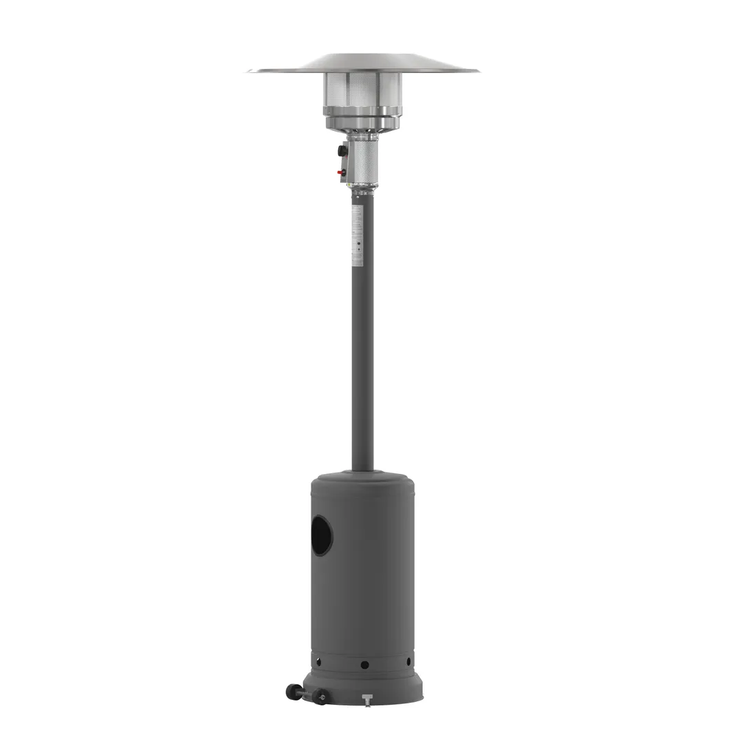 Flash Furniture NAN-HSS-AGH-GY-GG 7.5ft Outdoor Propane Heater, 42,000 BTU, Stainless Steel, Gray