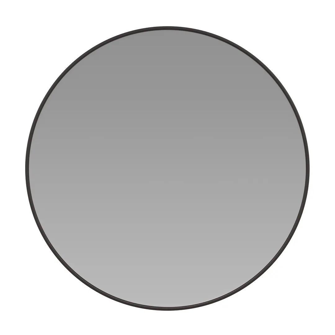 Flash Furniture RH-M003-RD91MB-BK-GG 36" Round Mirror, 4mm Silver-Backed Glass, Black Metal Frame