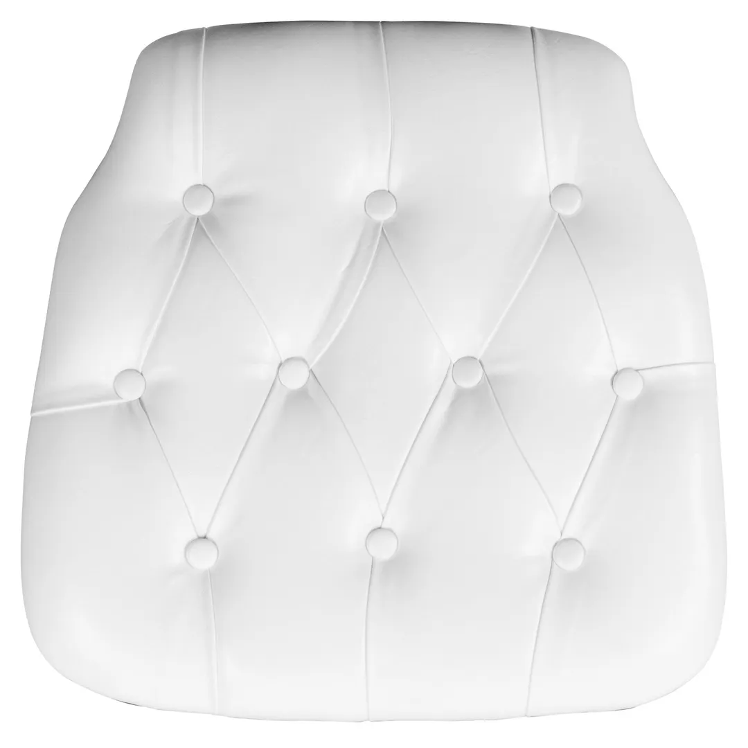 Flash Furniture SZ-TUFT-WHITE-GG Tufted Chair Cushion, 15.75"W x 15.75"D x 1.5"H, Vinyl, White