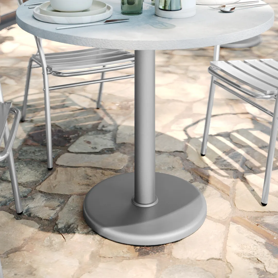 Flash Furniture XU-TR18-SLV-GG Beverly Table Base, 18" dia., round