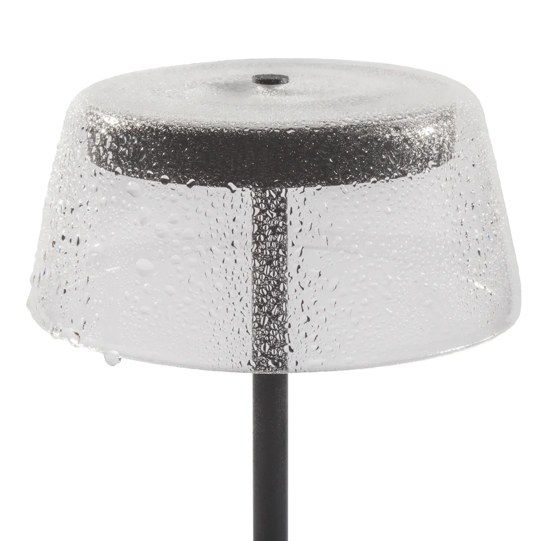 Original Wood Seating CLEAR-BLACK Table Lamp – Clear Shade, Wireless Charging, IP65, LED, Finish