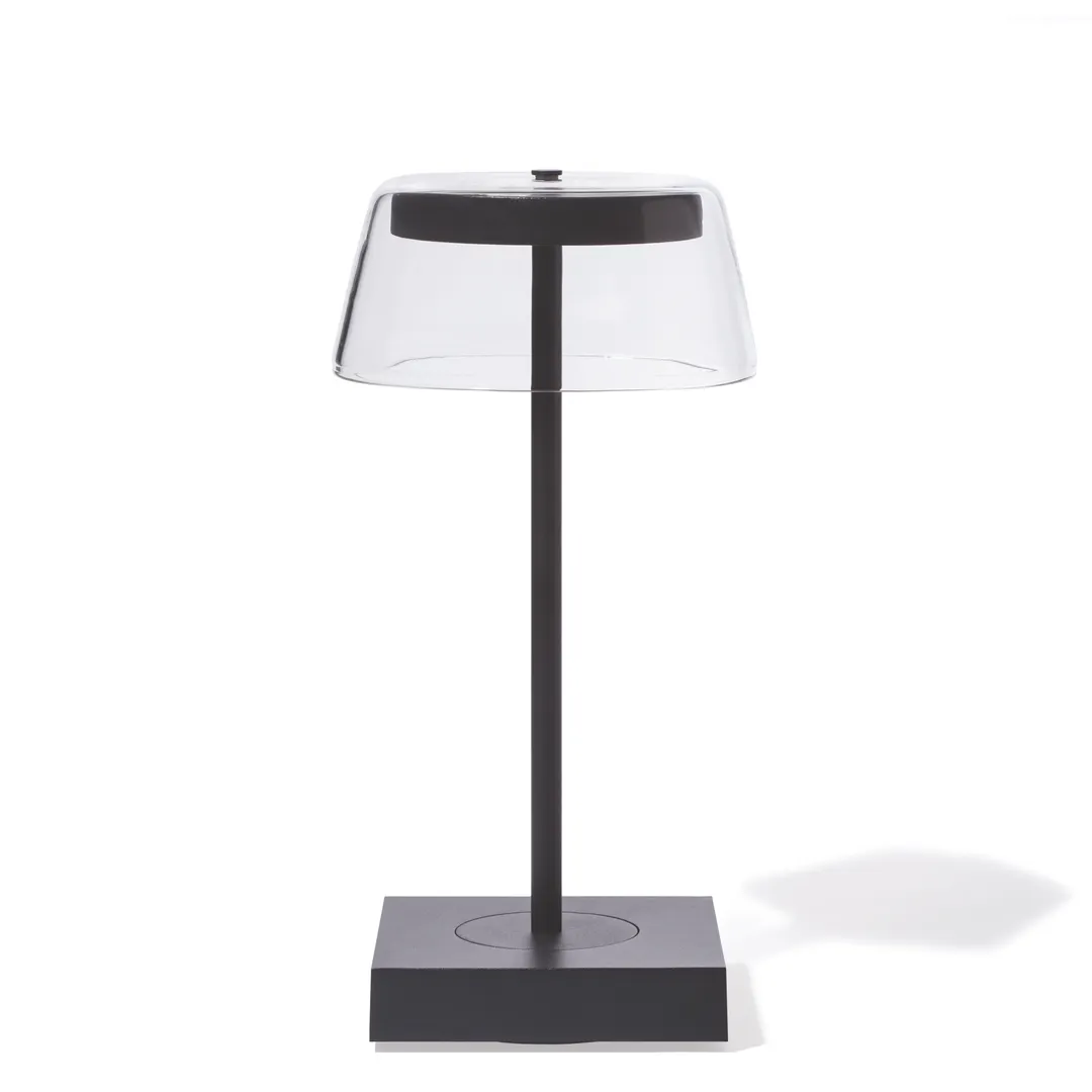 Original Wood Seating CLEAR-BLACK Table Lamp – Clear Shade, Wireless Charging, IP65, LED, Finish