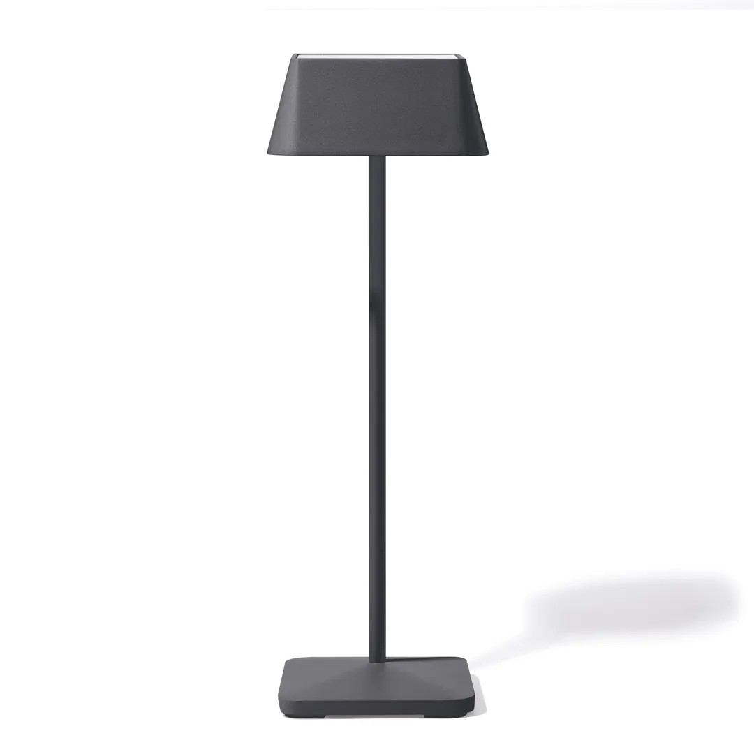 Original Wood Seating SQUARE-DARK GREY Table Lamp – Wireless Charging, IP65, 181 lm LED Dimmer, Finish