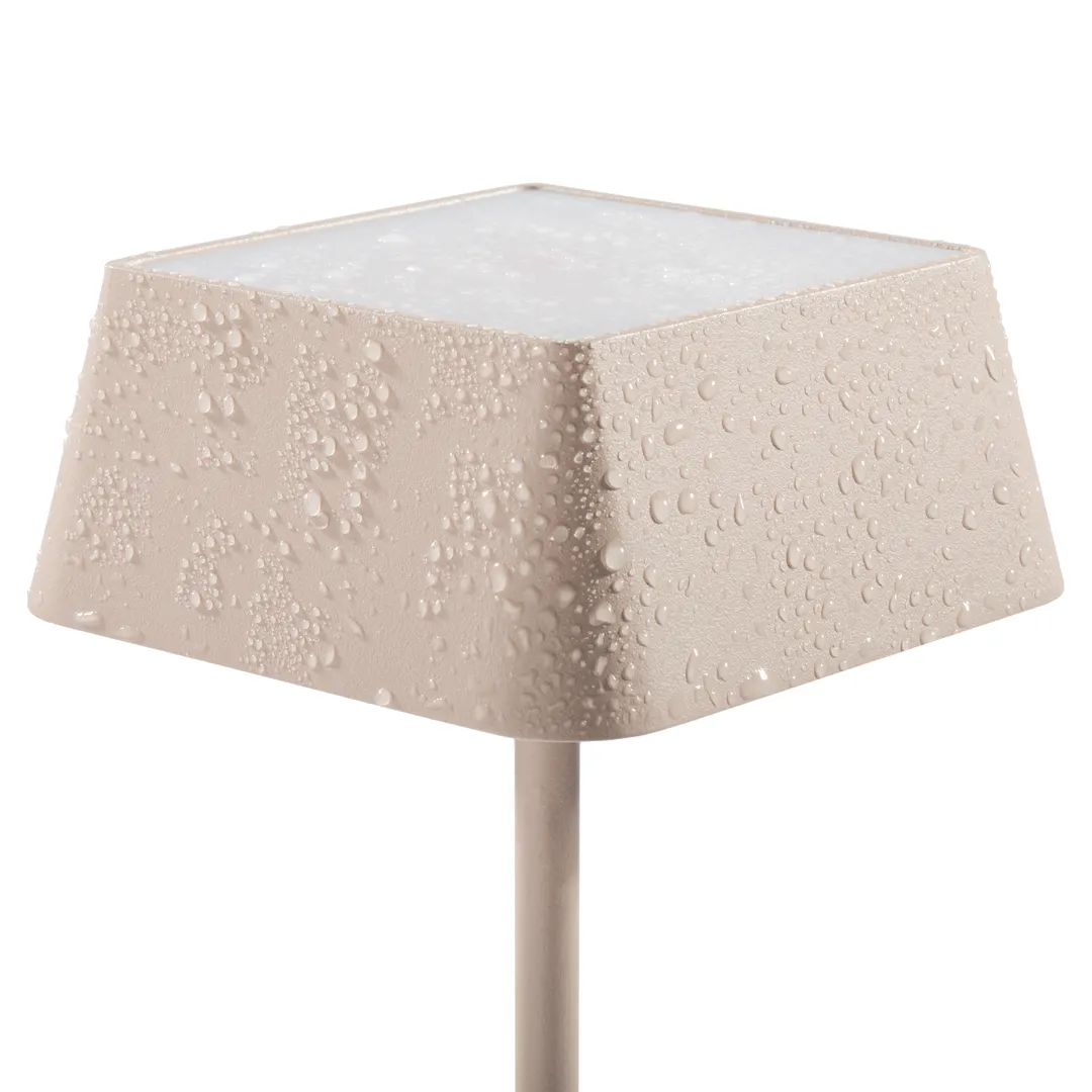 Original Wood Seating SQUARE-SAND Table Lamp - Contact Charging, IP65, 181 Lumens, LED, Sand Finish