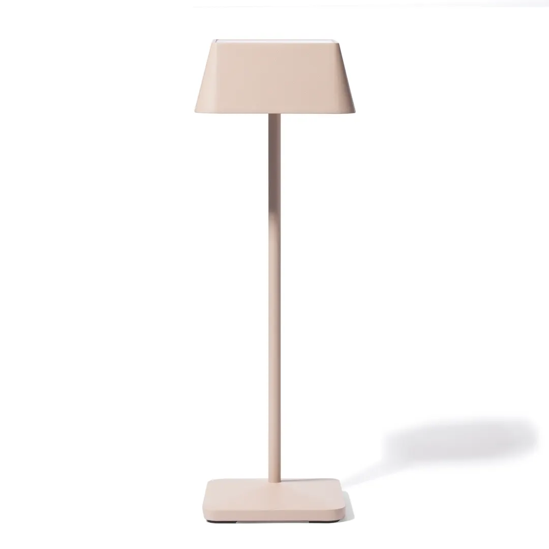 Original Wood Seating SQUARE-SAND Table Lamp - Contact Charging, IP65, 181 Lumens, LED, Sand Finish