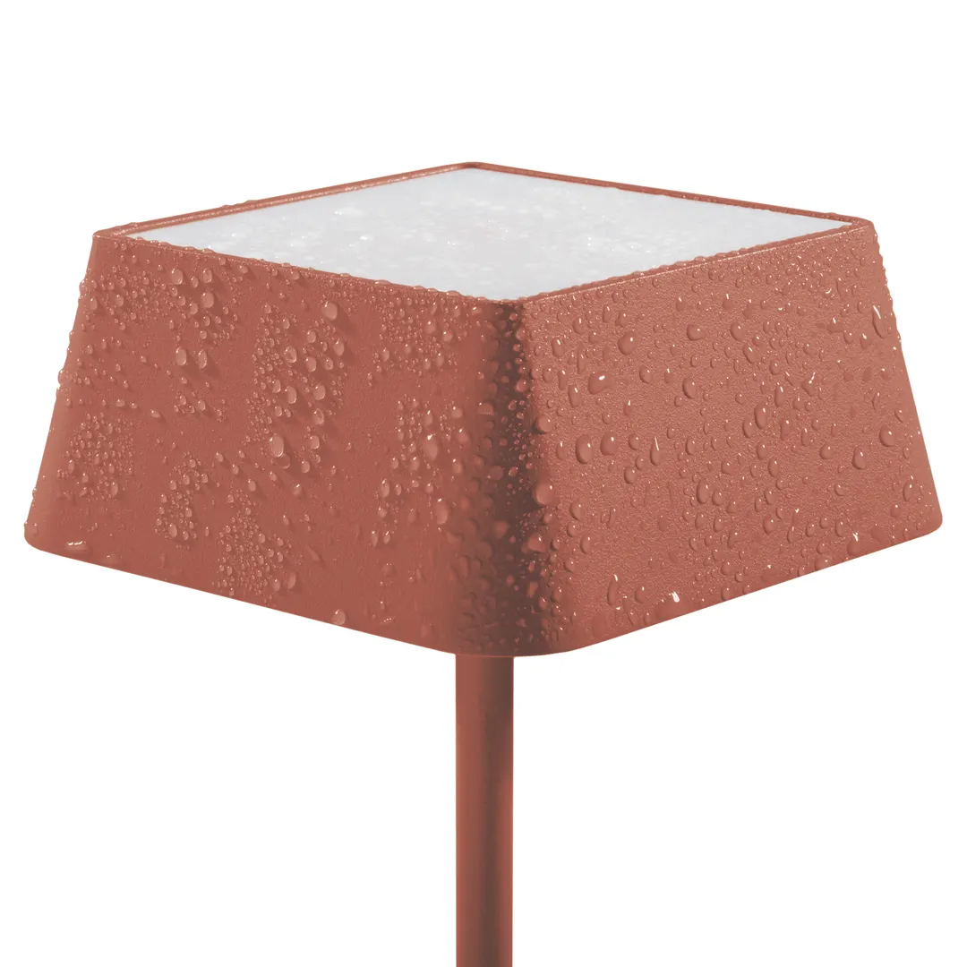 Original Wood Seating SQUARE-TERRACOTTA - Lamp, Terracotta, Contact Charging, IP65, 181 lm, Dimmer