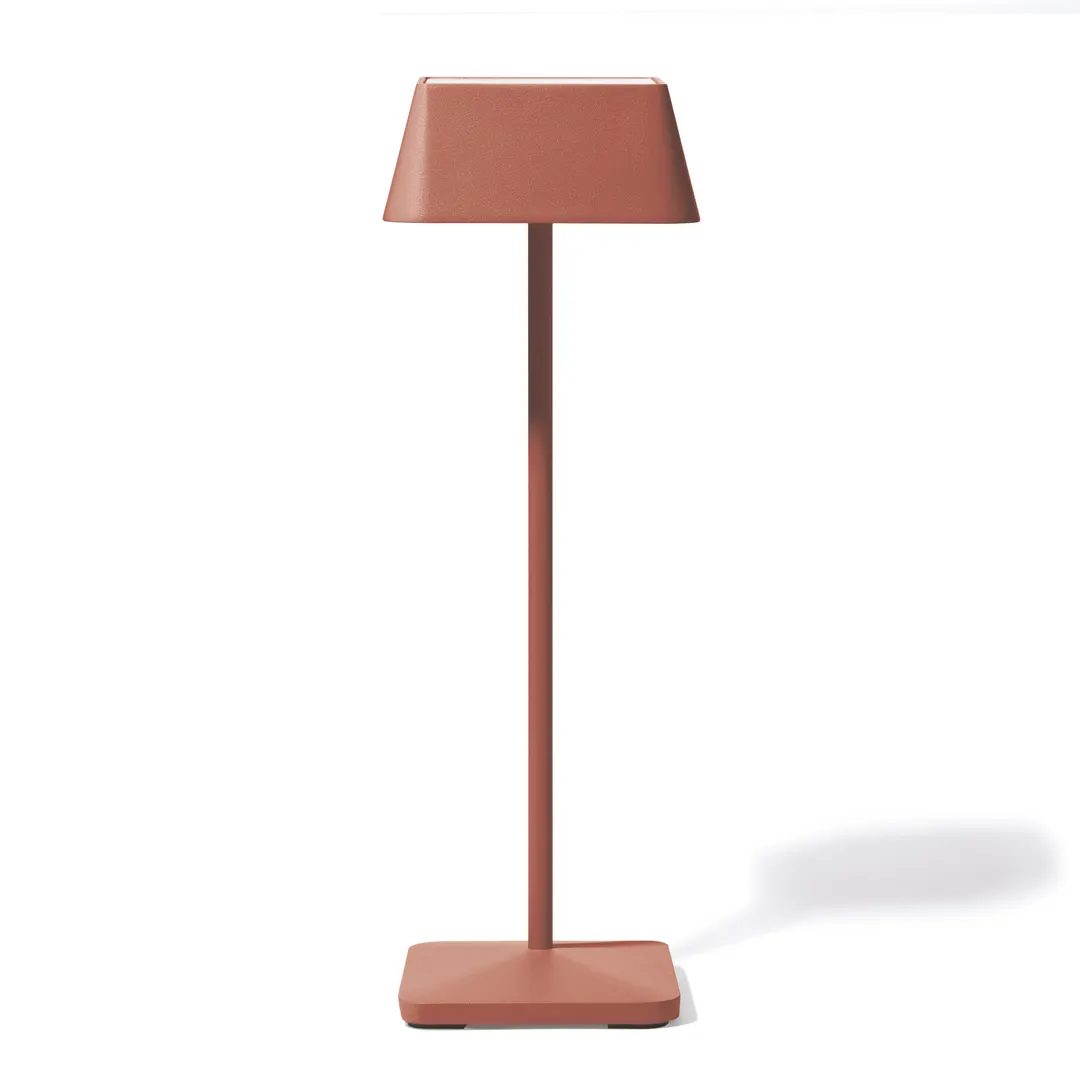 Original Wood Seating SQUARE-TERRACOTTA - Lamp, Terracotta, Contact Charging, IP65, 181 lm, Dimmer